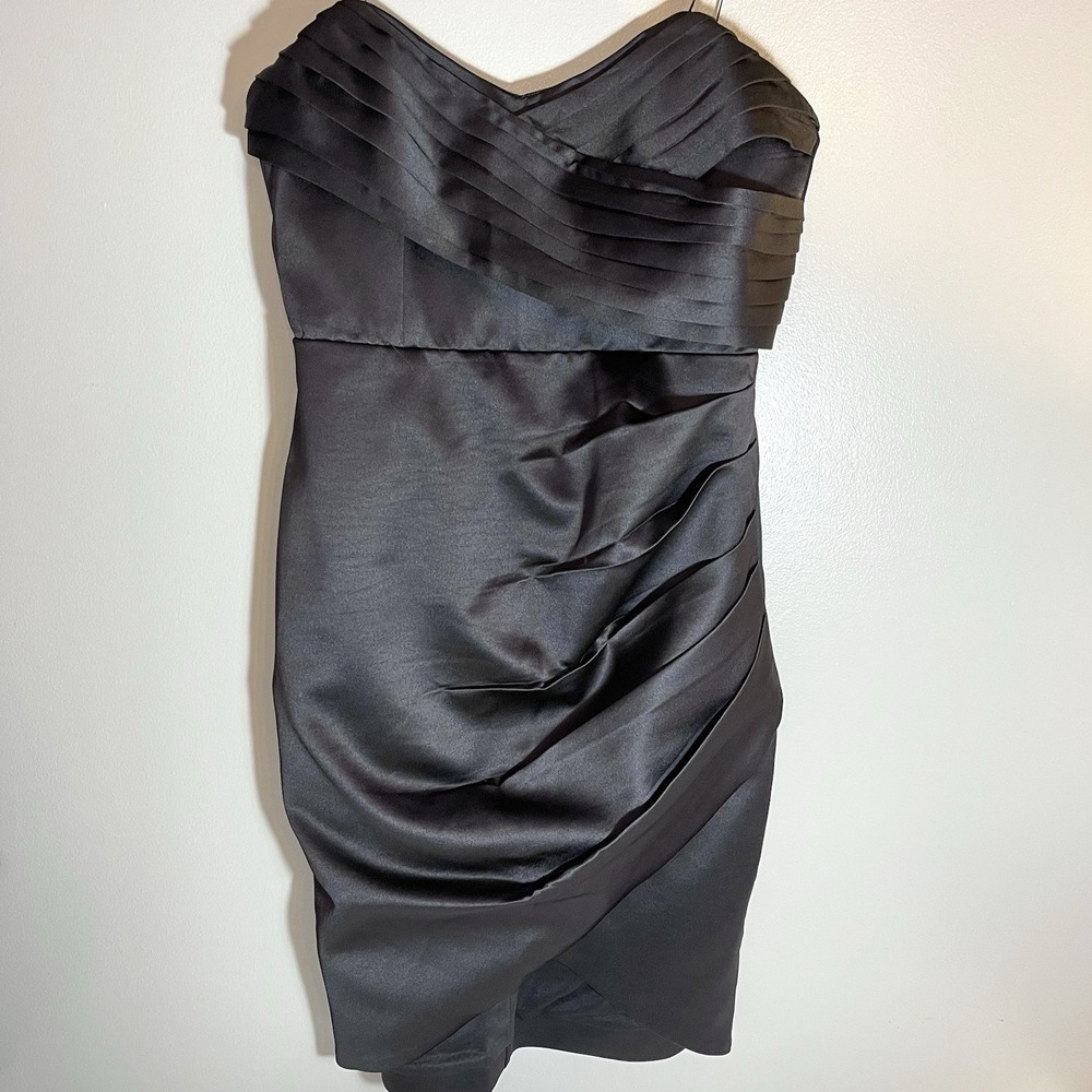 Do + Be Sleeveless Black Cocktail Dress Pleated Top‎ Knee Length Large